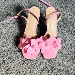 Target Pink Floral Ankle-Strap Heels